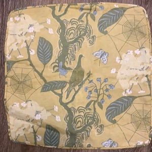 Eclectic, whimsical pattern made of designer linen fabric with cording & zipper